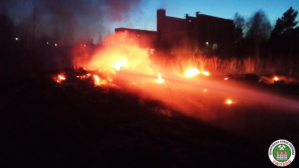 Pożar trawy, na miejscu strażacy z OSP