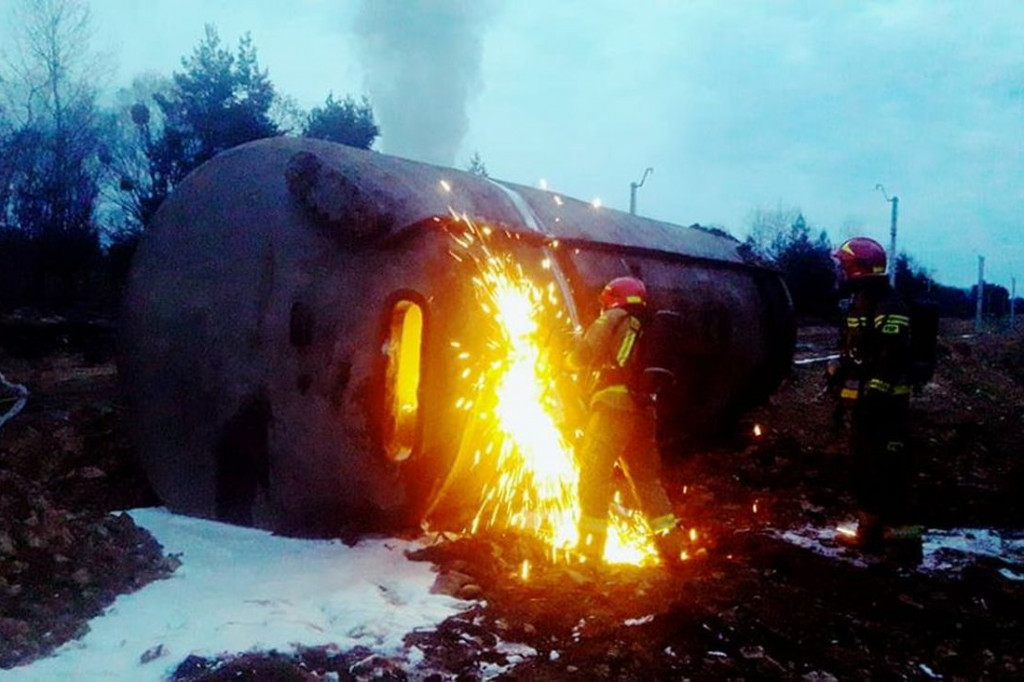 Pożar cysterny w  Żyglinie