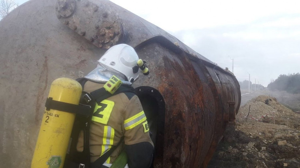 Pożar cysterny w  Żyglinie