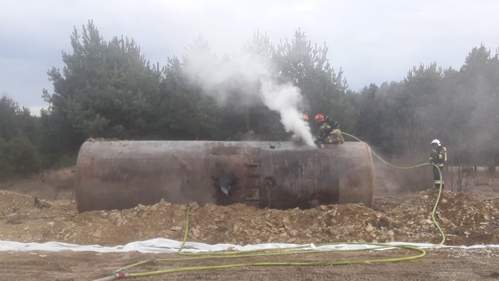 Pożar cysterny w  Żyglinie