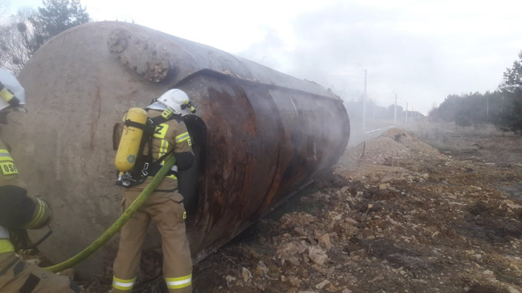 Pożar cysterny w  Żyglinie