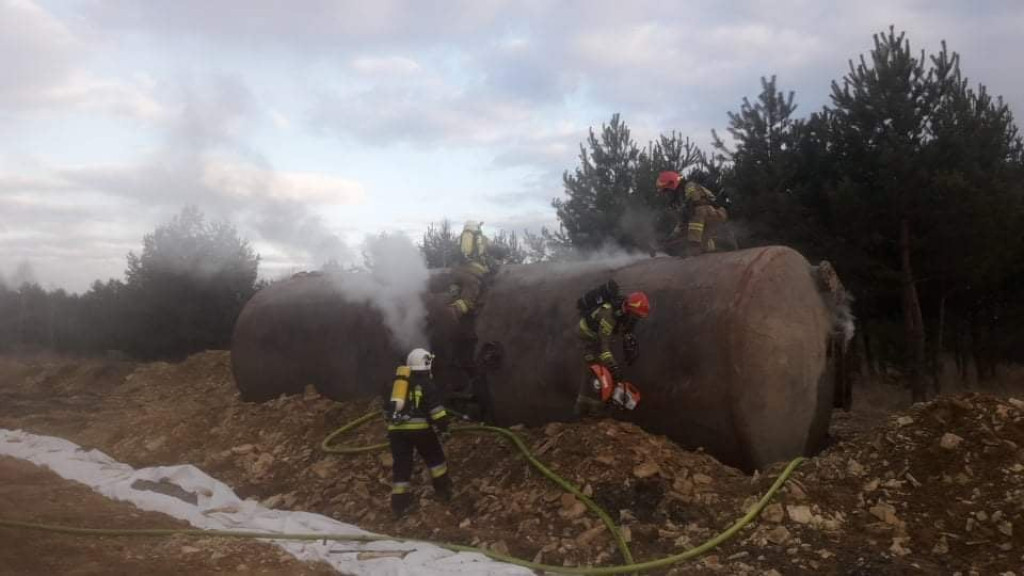 Pożar cysterny w  Żyglinie