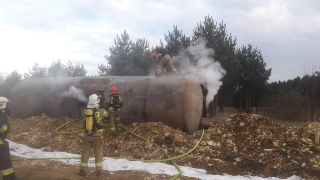 Pożar cysterny w  Żyglinie