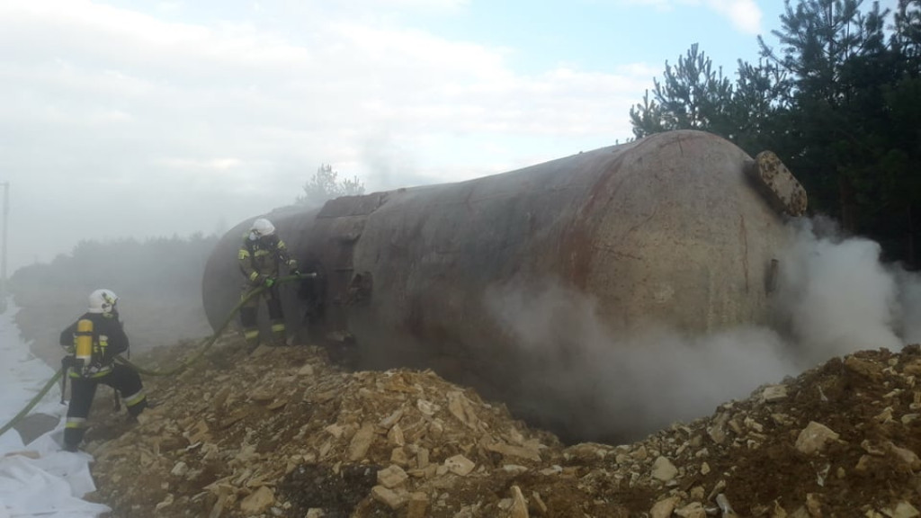 Pożar cysterny w  Żyglinie