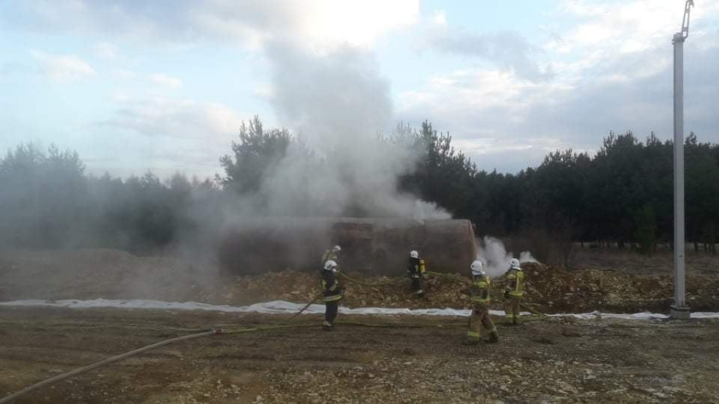 Pożar cysterny w  Żyglinie