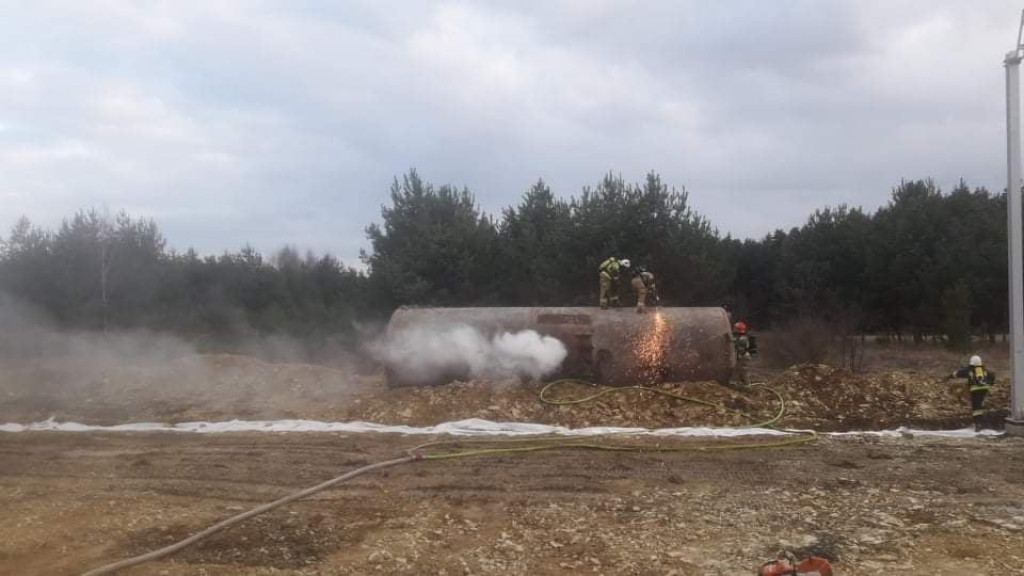 Pożar cysterny w  Żyglinie