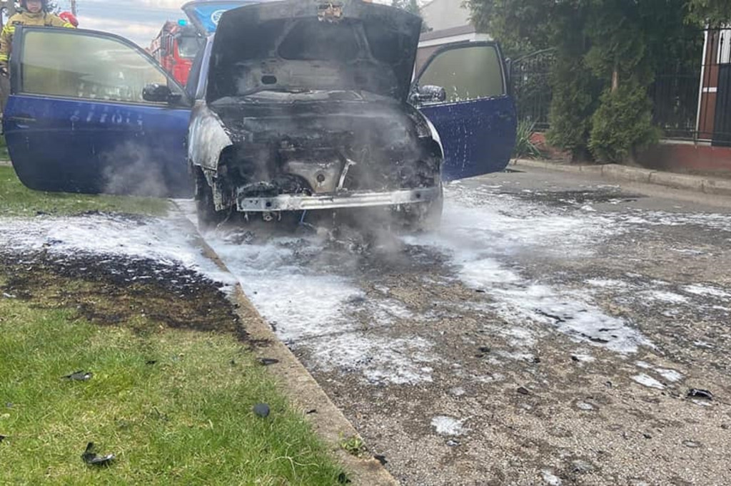 Pożar samochodu osobowego na ul. Jagiellońskiej