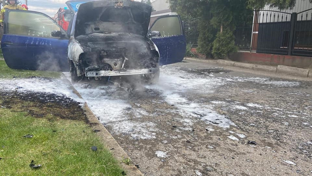 Pożar samochodu osobowego na ul. Jagiellońskiej