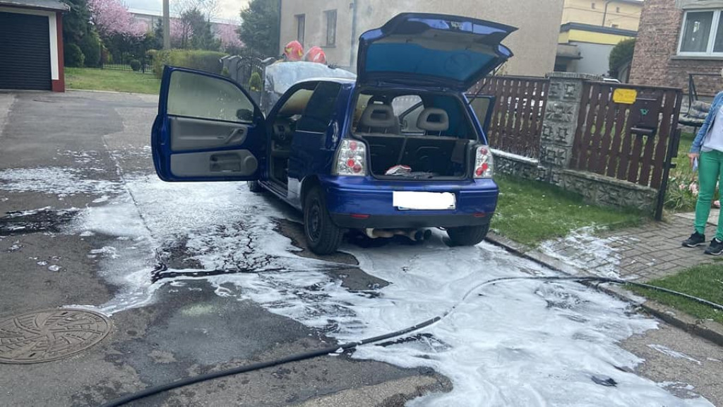Pożar samochodu osobowego na ul. Jagiellońskiej
