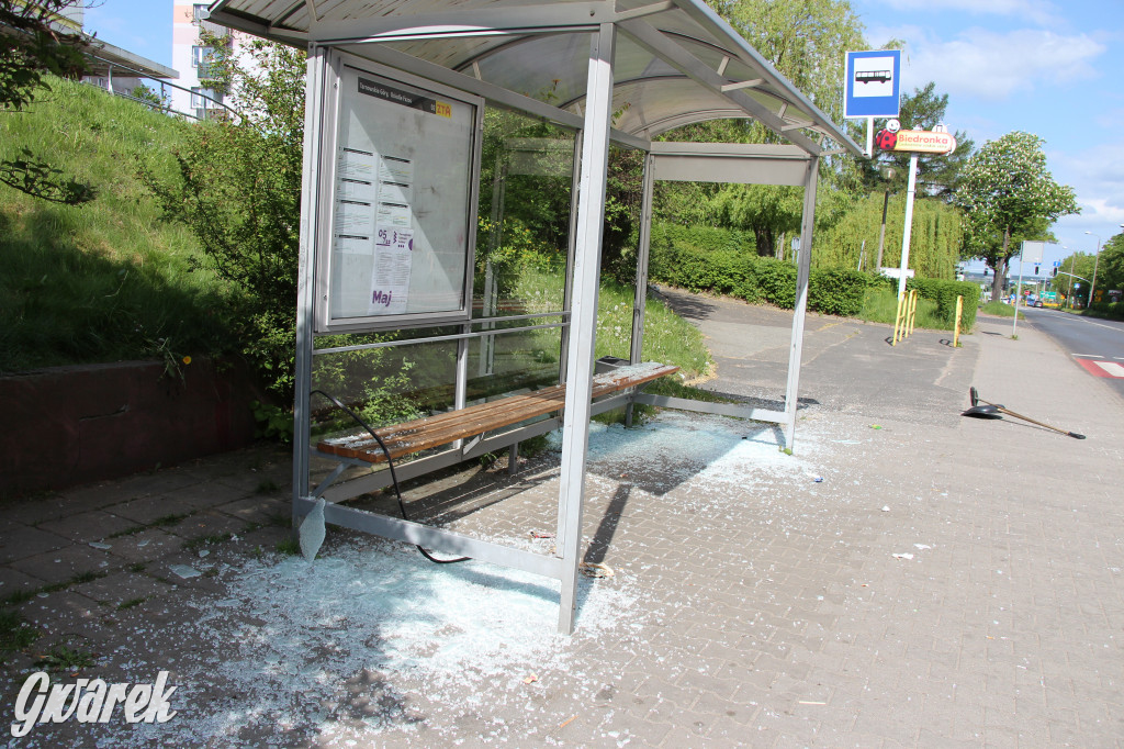 Tarnowskie Góry. Zdemolowane wiaty autobusowe