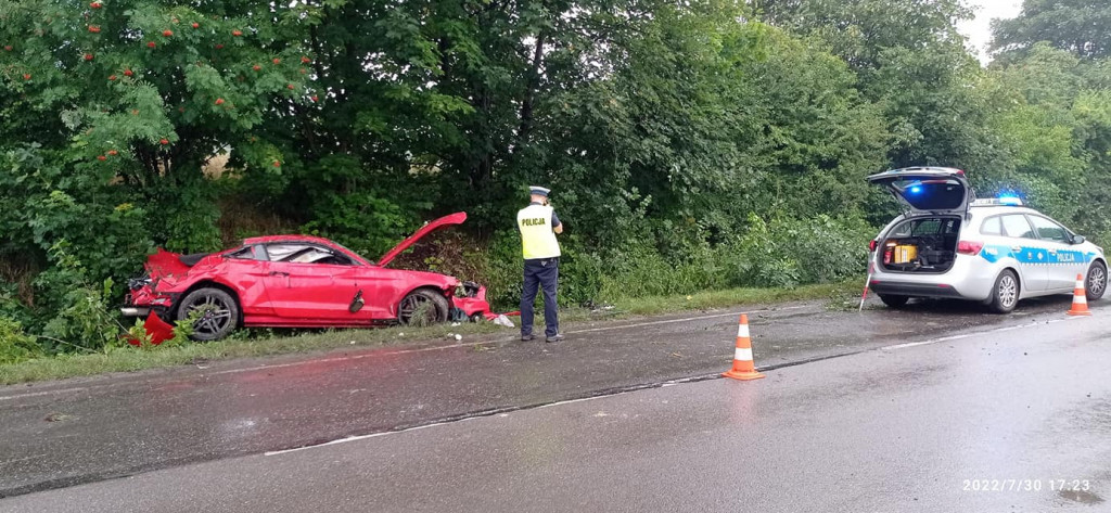 Dachowanie na drodze wojewódzkiej