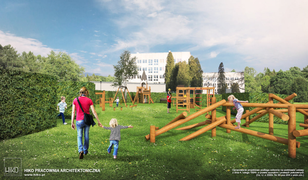 Rodzinny plac zabaw i ogród deszczowy przy GCR