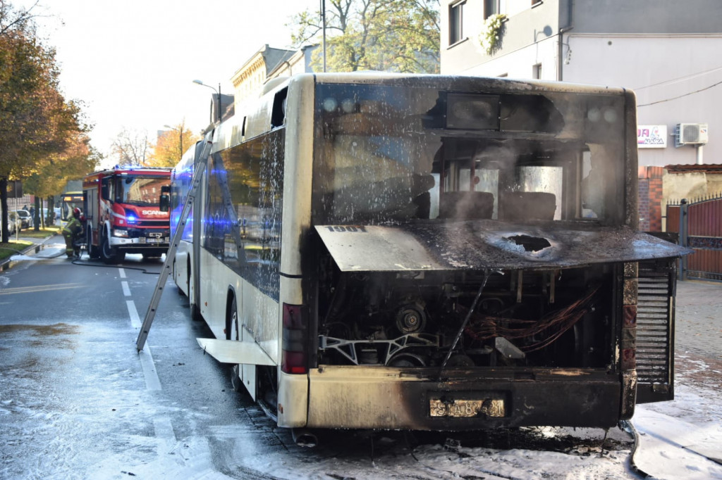 Pożar autobusu na ul. Bytomskiej
