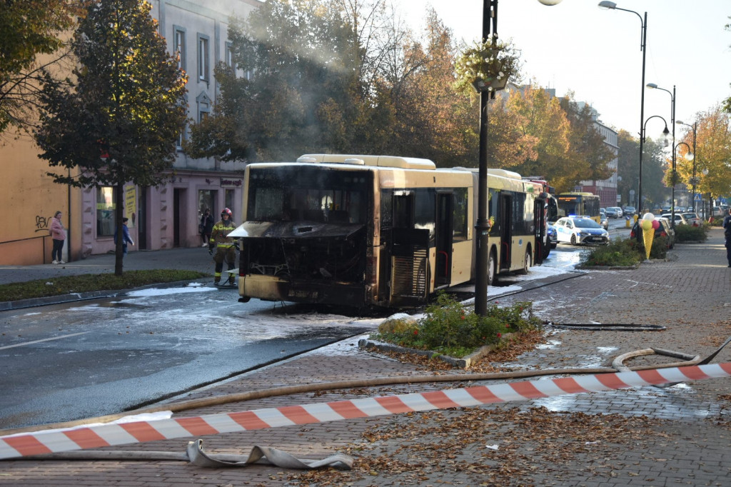 Pożar autobusu na ul. Bytomskiej