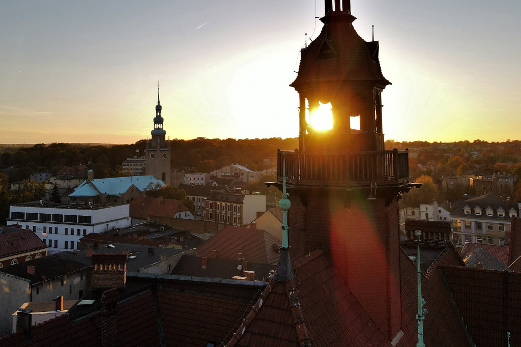 Tarnowskie Góry. Widok z wysokości wieży ratusza