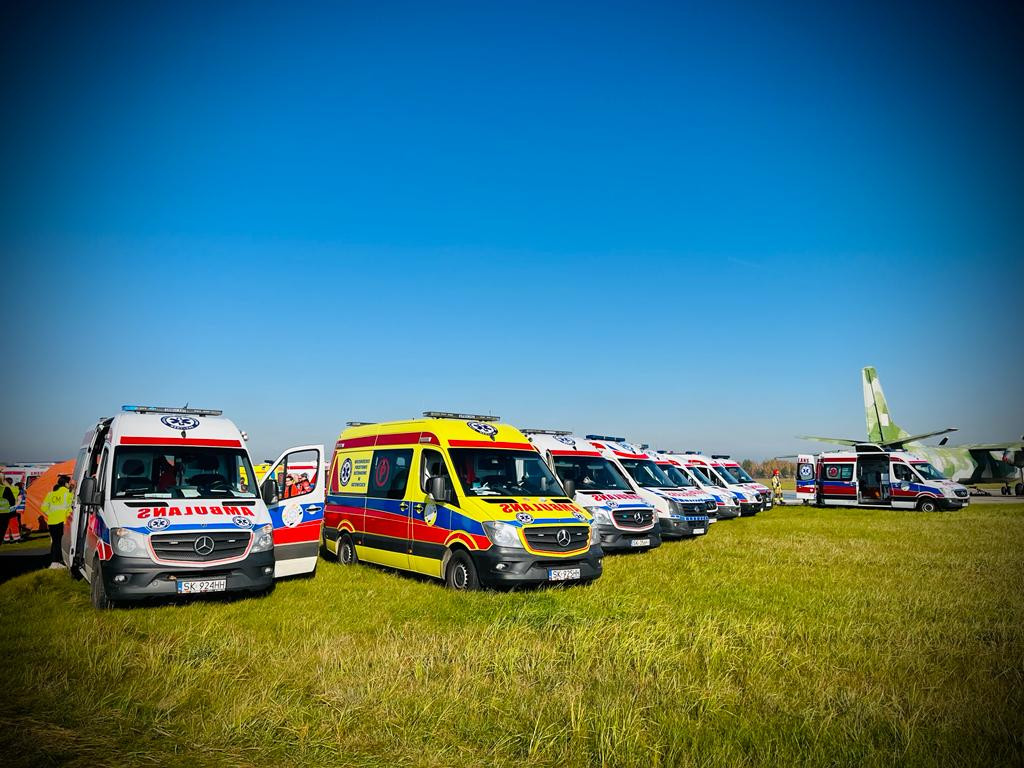 Pyrzowice. Akcja samolot, nasi strażacy na miejscu