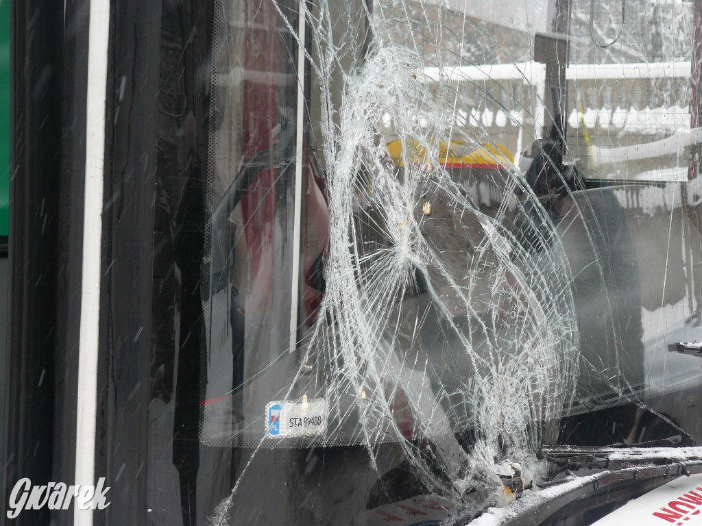 Tarnowskie Góry. Autobus wpadł w poślizg