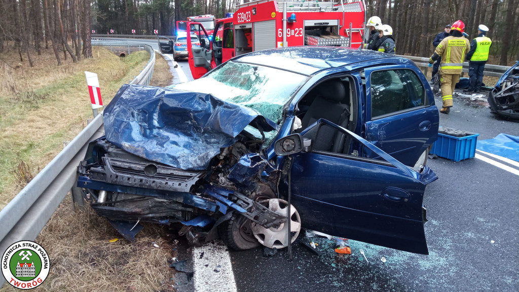 Wypadek na DK 11 w Tworogu