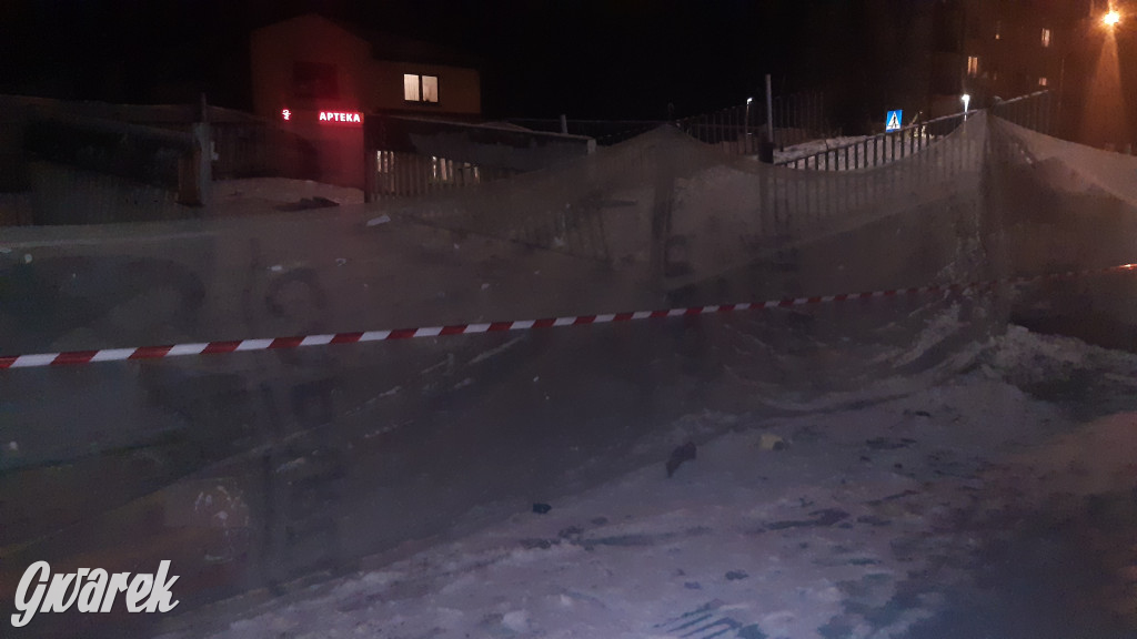 Osada Jana. Rozbiórka schodów do pawilonów