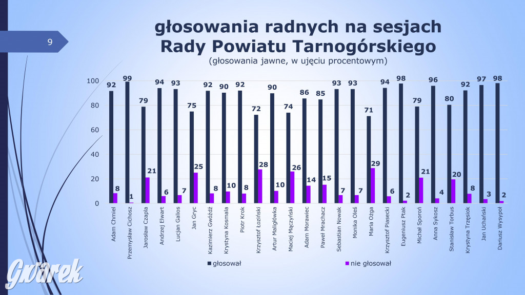 Aktywność radnych powiatowych - prezentacja