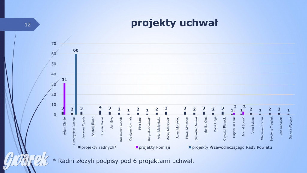 Aktywność radnych powiatowych - prezentacja