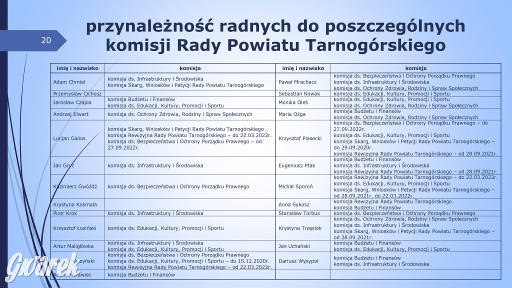 Aktywność radnych powiatowych - prezentacja
