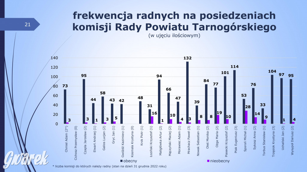 Aktywność radnych powiatowych - prezentacja