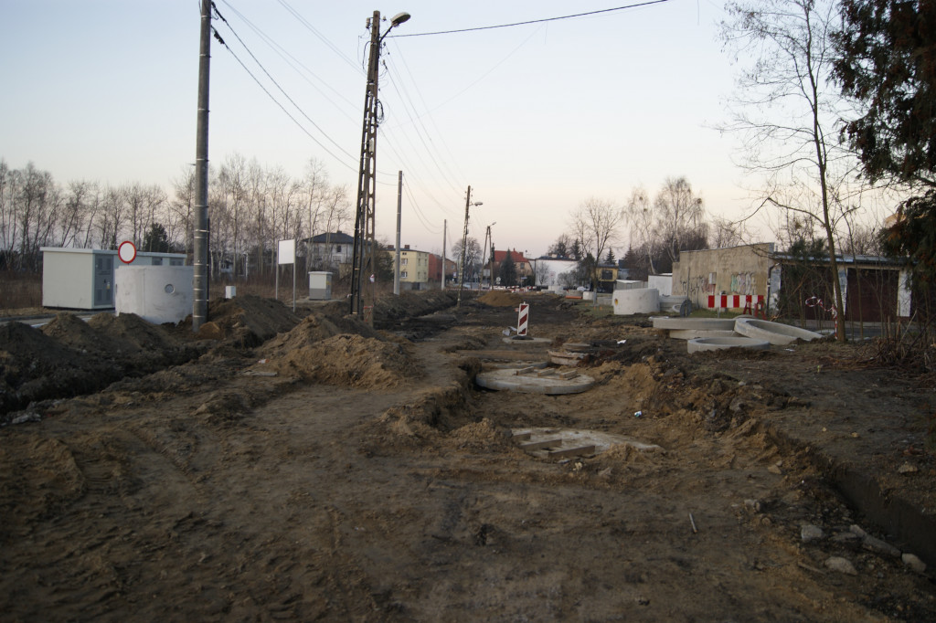 Tarnowskie Góry. Ulica Polna w remoncie