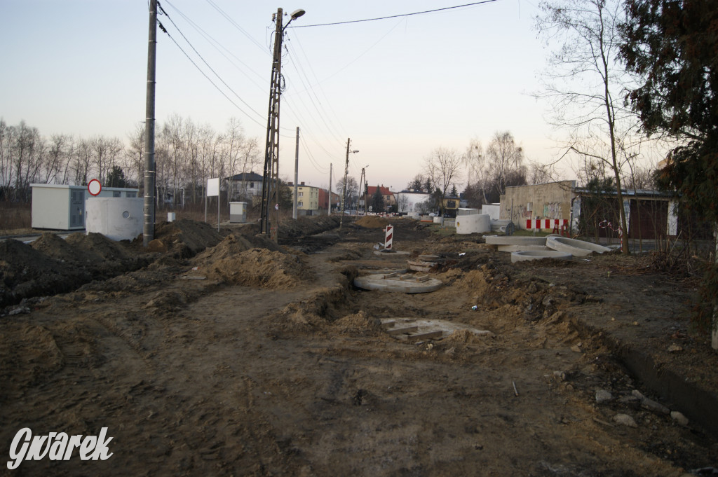 Tarnowskie Góry. Ulica Polna w remoncie