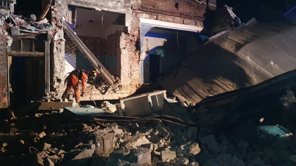 Bytom. Zawaliła się część kamienicy, przeszukiwano gruzowisko