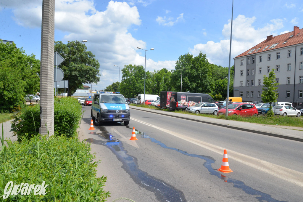Tarnowskie Góry. Pożar lokomotywy w centrum miasta