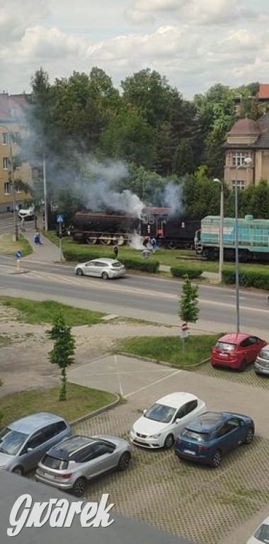 Tarnowskie Góry. Pożar lokomotywy w centrum miasta