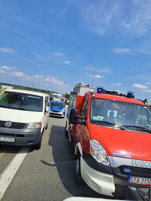 Zderzenie przy zjeździe z autostrady