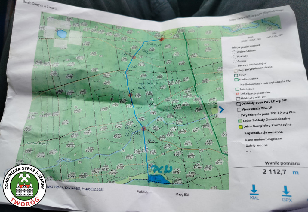 Pożar lasu. Zbiórka przy OSP Florian w Strzybnicy