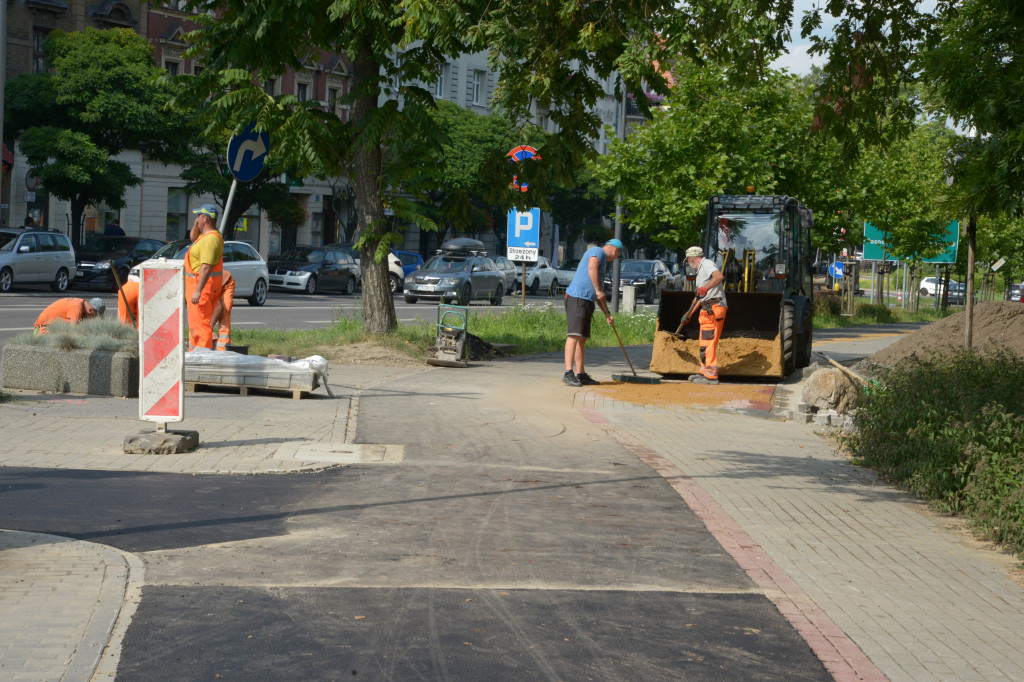 Tarnowskie Góry. Ścieżka rowerowa przy Piłsudskiego