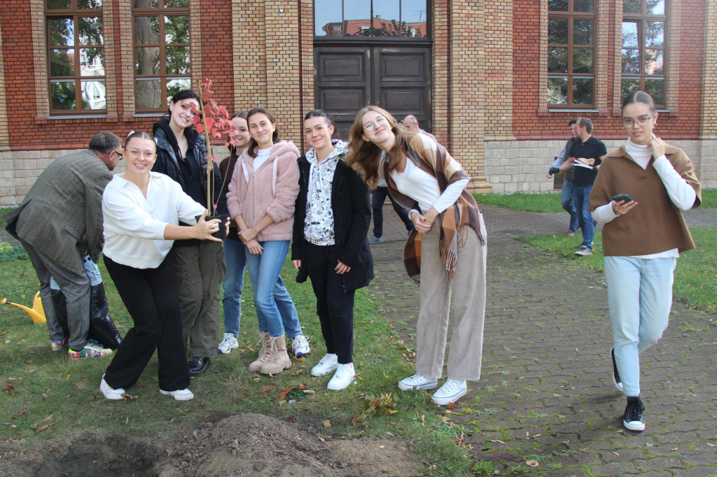 Tarnowskie Góry. Przy Staszicu młodzież posadziła 16 drzew [GALERIA]