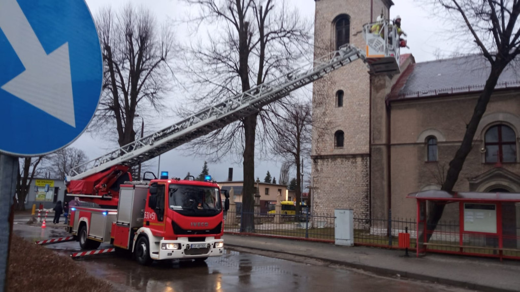 Silny wiatr. Łamią się drzewa, uszkodzone samochody