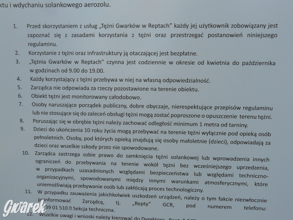 Tarnowskie Góry, Otwarcie tężni przy GCR Repty