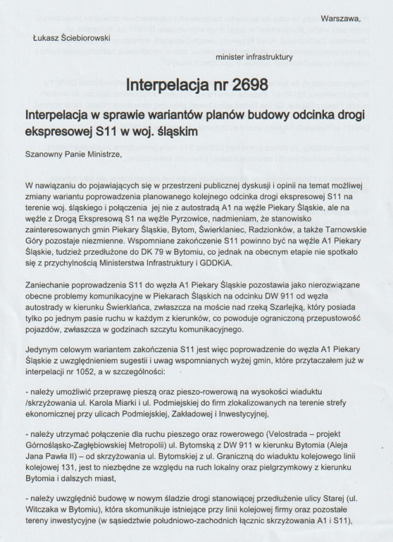 Wiceminister odwiedził miasto. Temat rozmów: S11