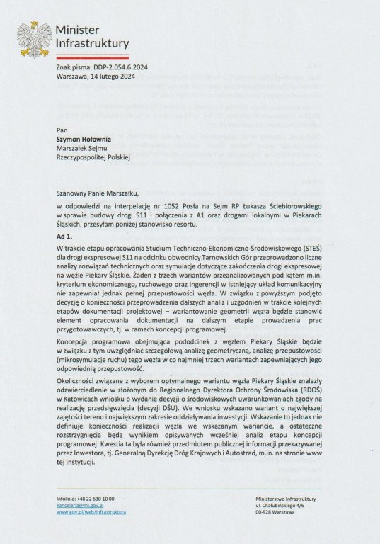 Wiceminister odwiedził miasto. Temat rozmów: S11