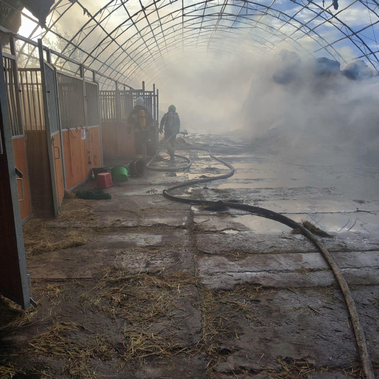 Powiat tarnogórski. Pożar w ośrodku jeździeckim