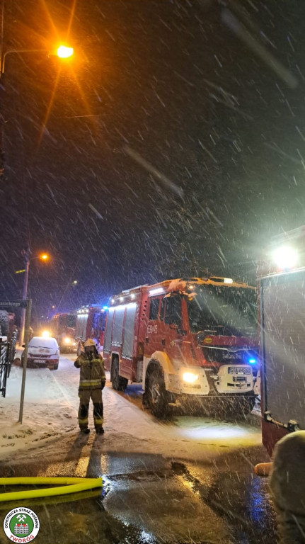 Pożar domu, wielogodzinna akcja straży