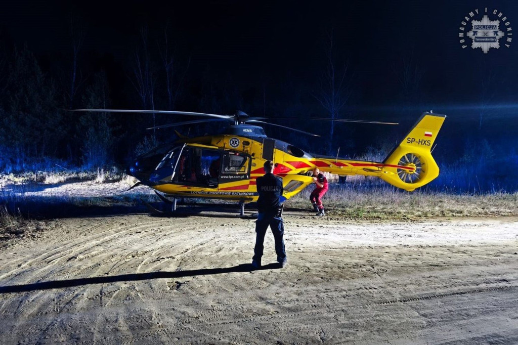 Wypadek 16-latka na motocyklu, interwencja LPR