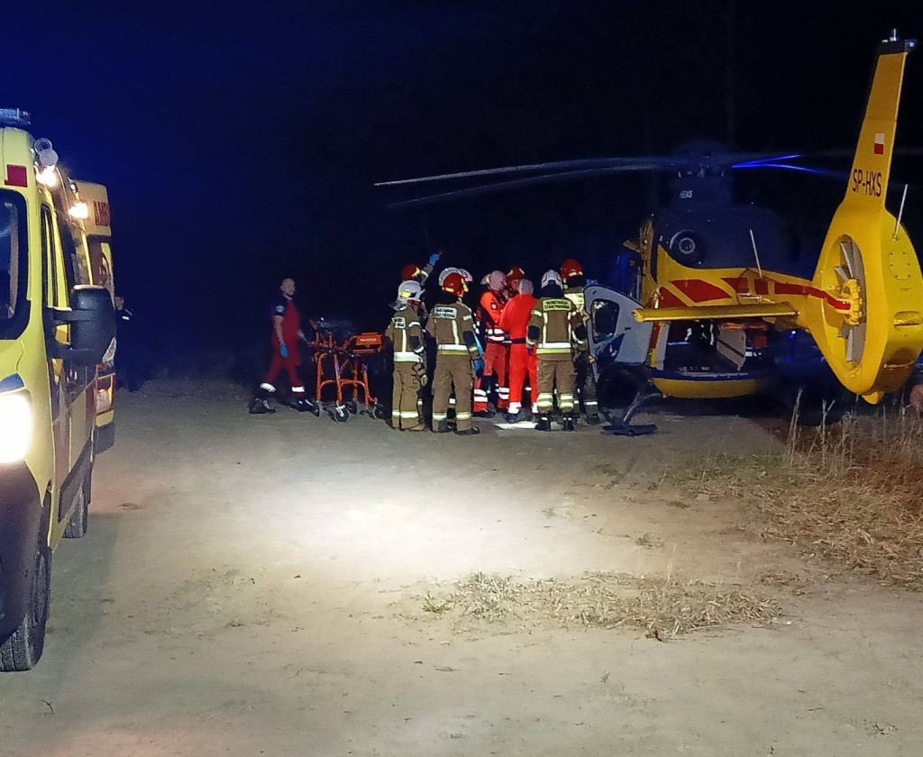 Wypadek 16-latka na motocyklu, interwencja LPR