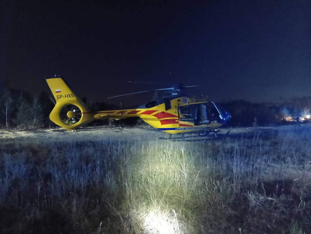 Wypadek 16-latka na motocyklu, interwencja LPR