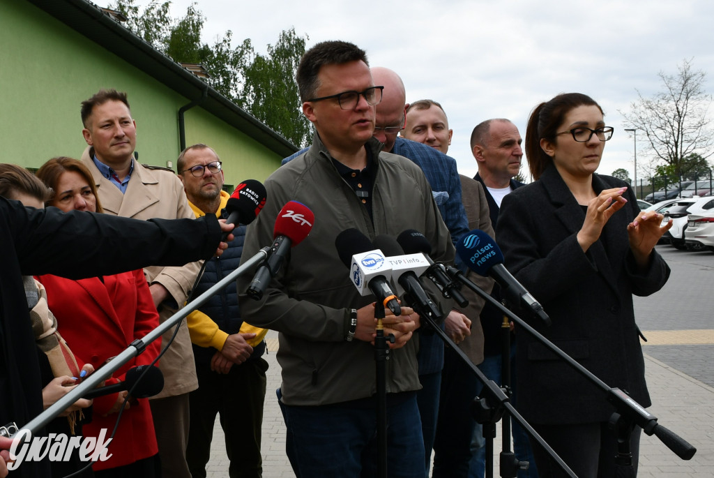 Szymon Hołownia odwiedził powiat tarnogórski