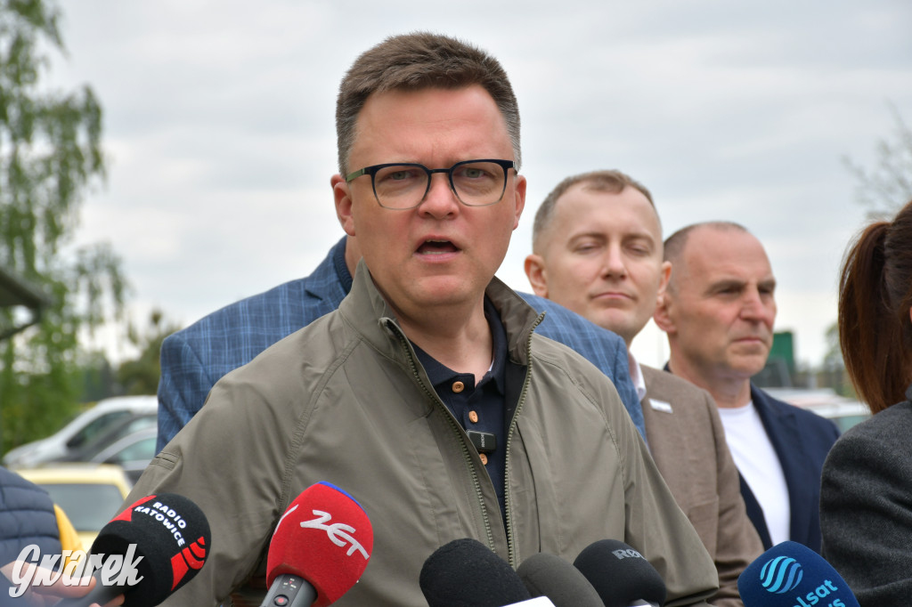 Szymon Hołownia odwiedził powiat tarnogórski