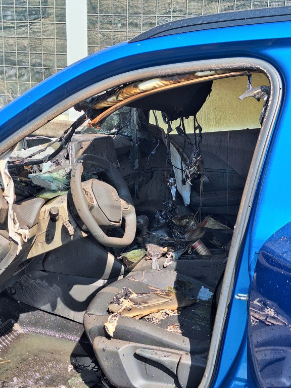 Powiat tarnogórski. Pożar osobówki na A1 [FOTO]