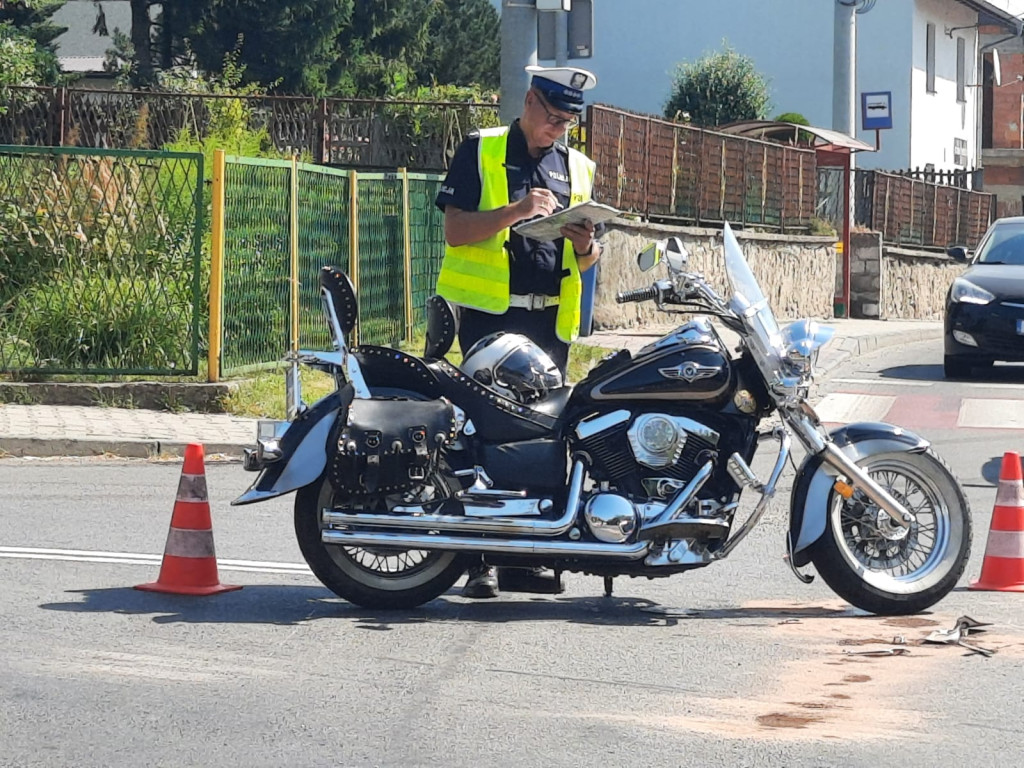 Powiat tarnogórski. Zderzenie osobówki i motocykla