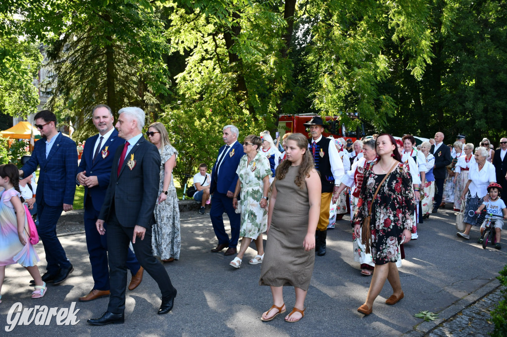 Świerklaniec. Dożynki w parku, pyszności przed pałacem